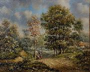 Barend Cornelis Koekkoek Walk in the woods oil painting artist